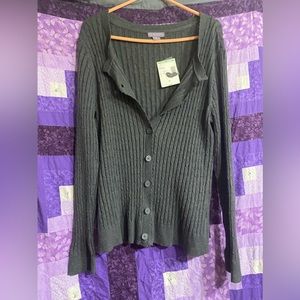 NWT Laura Scott Size XL Cardigan~Stone Grey